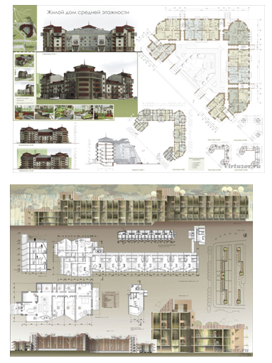 Примеры жилых домов средней этажности 1
