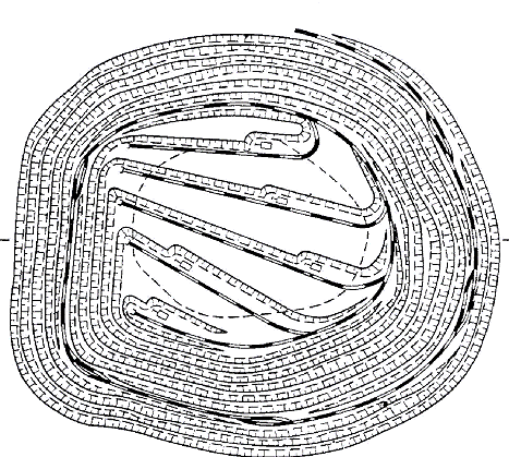  вскрытие месторождений общими внутренними траншеями со спиральной формой трассы 1