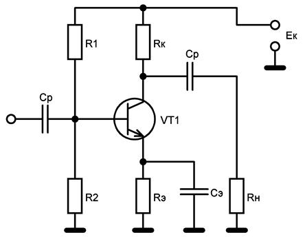  определение положения рабочей точки транзистора усилителя 1