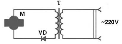 Трансформатор и мотор соединен по схеме  1