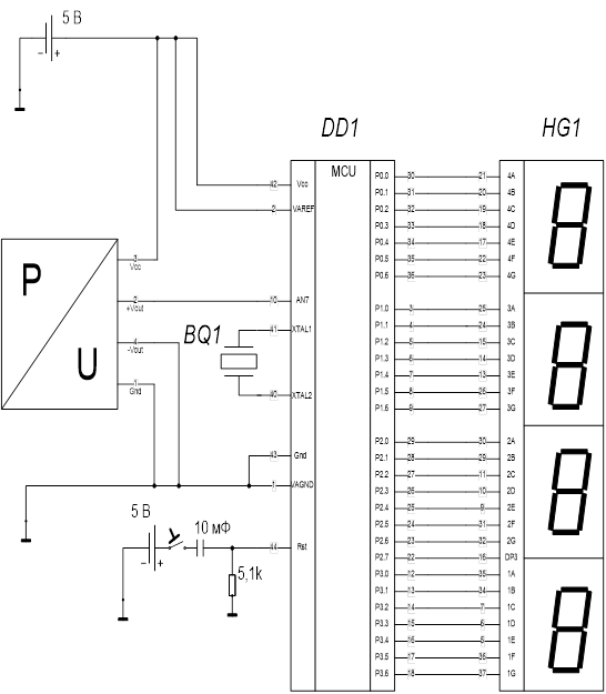 Проект электронных весов с микропроцессорным управлением 11